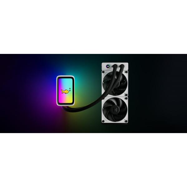 HYTE THICC Q60 Processore Kit di raffreddamento a liquido 12 cm Nero, Bianco 2 pz (HYTE THICC Q60 240MM LCD LIQUID COOLER)