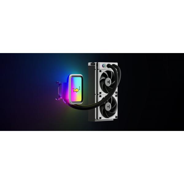 HYTE THICC Q60 Processore Kit di raffreddamento a liquido 12 cm Nero, Bianco 2 pz (HYTE THICC Q60 240MM LCD LIQUID COOLER)
