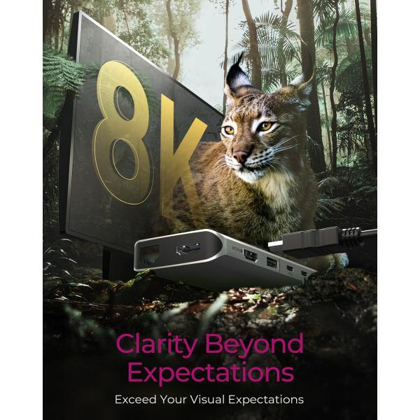 ICY BOX IB-DK4061-CPD Cablato USB 3.2 Gen 1 (3.1 Gen 1) Type-C Grigio