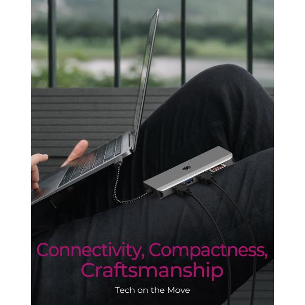 ICY BOX IB-DK4061-CPD Cablato USB 3.2 Gen 1 (3.1 Gen 1) Type-C Grigio