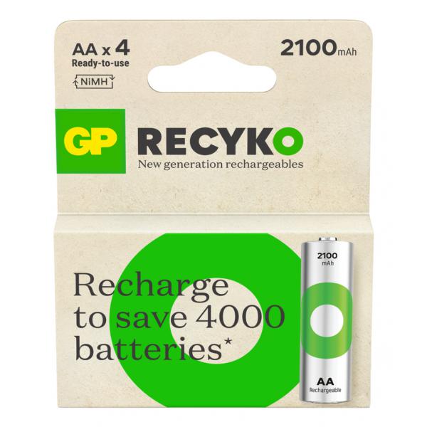 GP Batteries ReCyko Pro GPRCK210AA112C4 batteria per uso domestico Batteria ricaricabile Stilo AA Nichel-Metallo Idruro (NiMH)