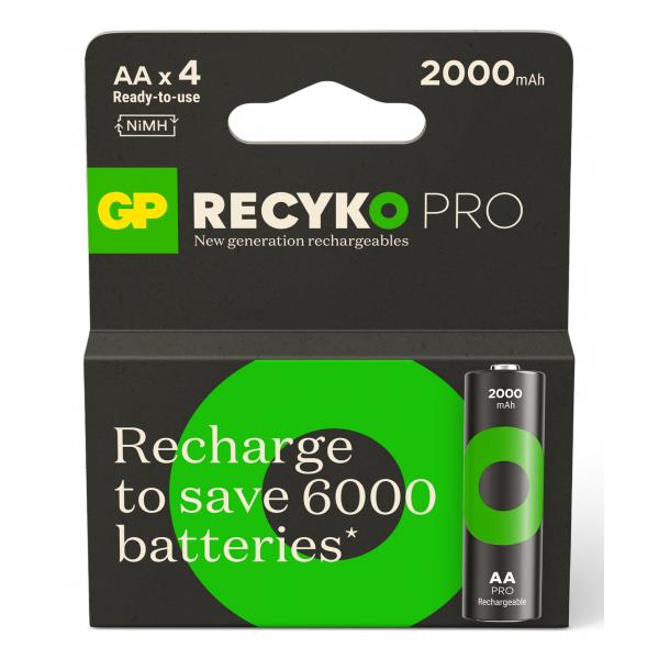 GP Batteries ReCyko Pro GPRCP200AA167C4 batteria per uso domestico Batteria ricaricabile Stilo AA Nichel-Metallo Idruro (NiMH)