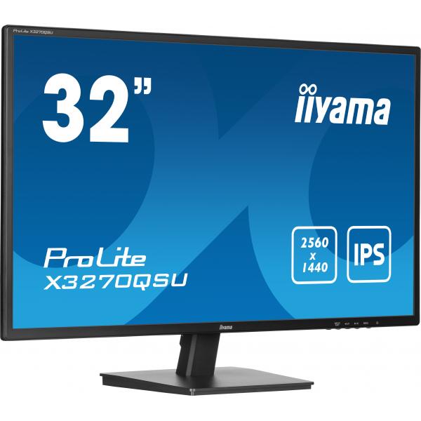iiyama ProLite X3270QSU-B1 Monitor PC 80 cm [31.5] 2560 x 1440 Pixel Wide Quad HD LED Nero (iiyama ProLite X3270QSU-B1 - Monitor a LED - 32 [31.5 visualizzabile] - 2560 x 1440 WQHD @ 100 Hz - IPS - 2
