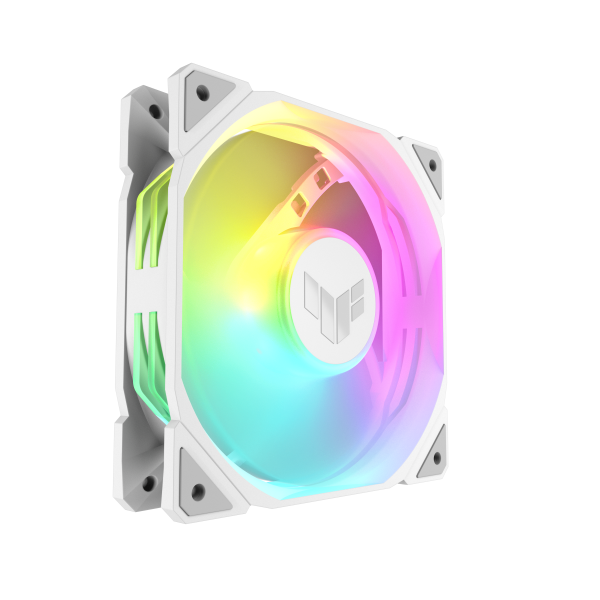ASUS TUF GAMING TR120 ARGB 3IN1 White Case per computer Raffreddatore d'aria 12 cm Bianco (Asus TUF Gaming TR120 ARGB 12cm PWM Case Fans [3 Pack], Hydraulic Bearing, 28mm Frame, Double-layer LED Matr