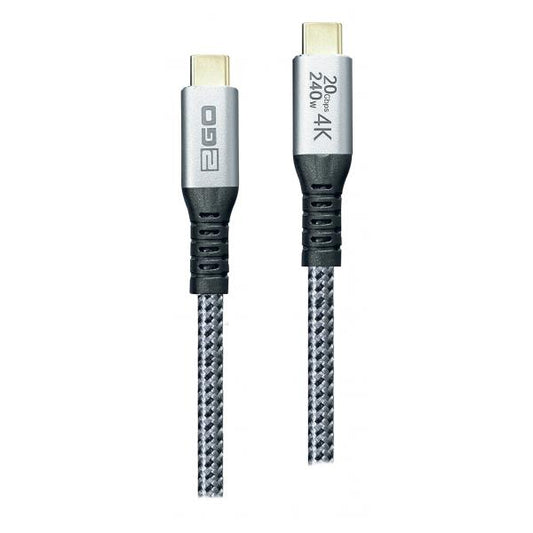 2GO 797514 cavo USB USB 3.2 Gen 2x2 1,2 m USB C Nero, Argento