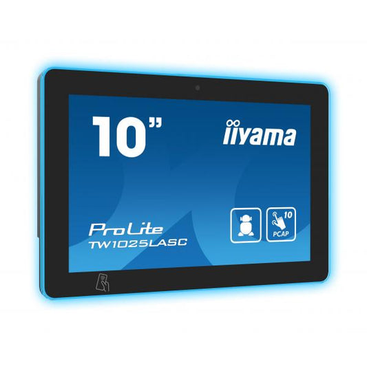 iiyama TW1025LASC-B1PNR espositore per sale riunioni 25,6 cm [10.1] 1280 x 800 Pixel LED 802.11b, 802.11g, Wi-Fi 4 [802.11n] Nero Plastica Bluetooth (iiyama TW1025LASC-B1PNR Signage Display Kiosk des