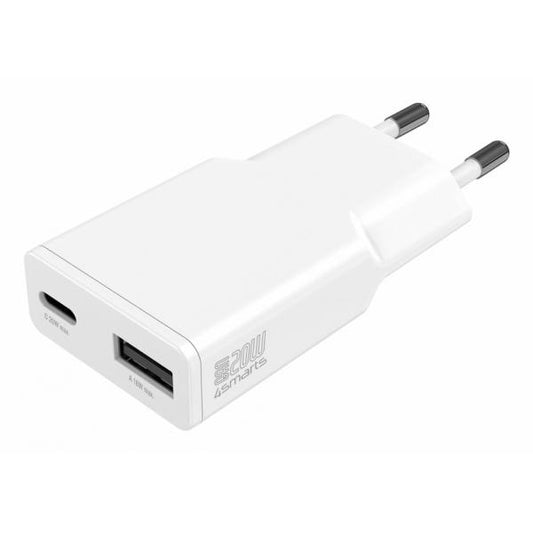 4smarts 541122 Caricabatterie per dispositivi mobili Smartphone, Tablet Bianco AC Ricarica rapida Interno