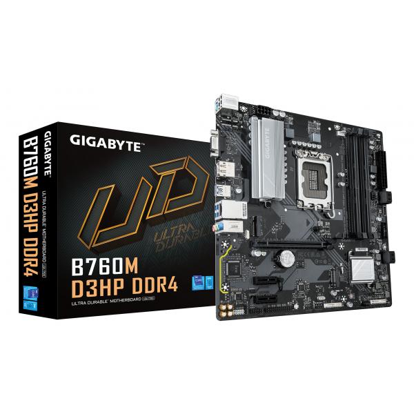GIGABYTE B760M D3HP DDR4 Scheda Madre - Supporta CPU Intel Core di 14a Generazione, VRM Digitale a 4+1+1 Fasi, fino a 5333MHz DDR4 [OC], 2xPCIe 4.0 M.2, GbE LAN, USB 3.2 Gen1 (MB INT LGA1700 B760M D3