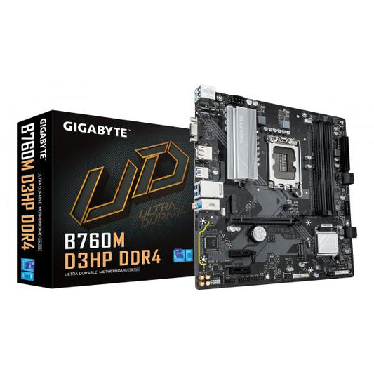 GIGABYTE B760M D3HP DDR4 Scheda Madre - Supporta CPU Intel Core di 14a Generazione, VRM Digitale a 4+1+1 Fasi, fino a 5333MHz DDR4 [OC], 2xPCIe 4.0 M.2, GbE LAN, USB 3.2 Gen1 (MB INT LGA1700 B760M D3
