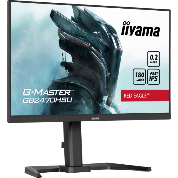 iiyama G-MASTER GB2470HSU-B6 Monitor PC 60,5 cm [23.8] 1920 x 1080 Pixel Full HD LCD Nero (iiyama G-Master GB2470HSU-B6 24' Fast IPS 180Hz Gaming Monitor)