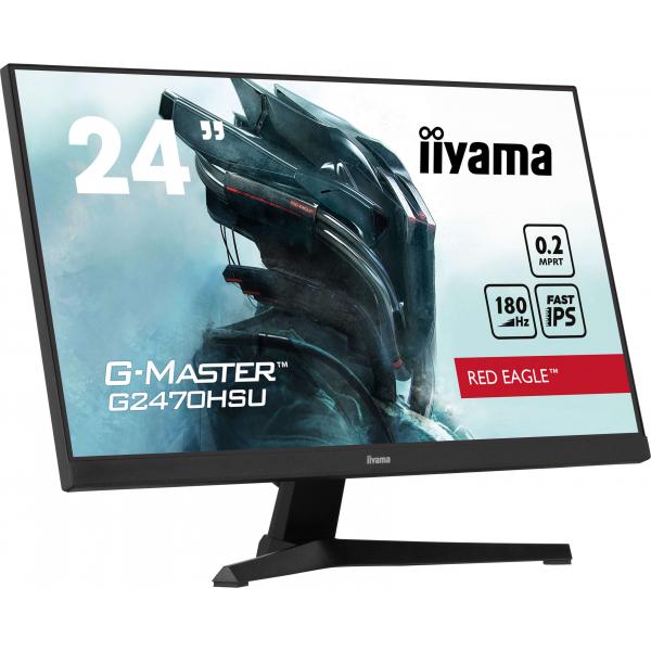 iiyama G-MASTER G2470HSU-B6 Monitor PC 60,5 cm [23.8] 1920 x 1080 Pixel Full HD LCD Nero (iiyama G-Master Red Eagle 24 Inch Gaming Monitor G2470HSU-B6, Full HD, 180Hz, 0.2ms, FreeSync, HDMI, Display