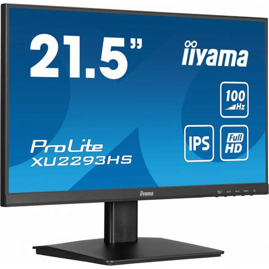 iiyama ProLite XU2293HS-B6 Monitor PC 54,6 cm [21.5] 1920 x 1080 Pixel Full HD LED Nero (iiyama PROLITE XU2293HS-B6 22 inch IPS Monitor, Full HD, 1ms, HDMI, DisplayPort, Freesync, 100Hz, Speakers, Bl
