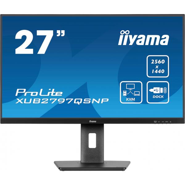 iiyama ProLite XUB2797QSNP-B1 Monitor PC 68,6 cm [27] 2560 x 1440 Pixel Quad HD LED Nero (IIYAMA XUB2797QSNP-B1 27IN IPS - LCD 1MS 2560X1440 300 CD/M2 RJ45)