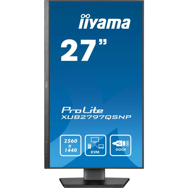 iiyama ProLite XUB2797QSNP-B1 Monitor PC 68,6 cm [27] 2560 x 1440 Pixel Quad HD LED Nero (IIYAMA XUB2797QSNP-B1 27IN IPS - LCD 1MS 2560X1440 300 CD/M2 RJ45)