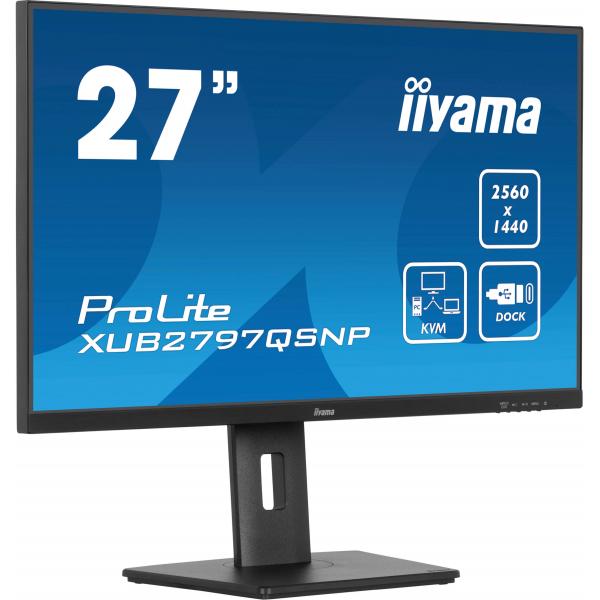 iiyama ProLite XUB2797QSNP-B1 Monitor PC 68,6 cm [27] 2560 x 1440 Pixel Quad HD LED Nero (IIYAMA XUB2797QSNP-B1 27IN IPS - LCD 1MS 2560X1440 300 CD/M2 RJ45)