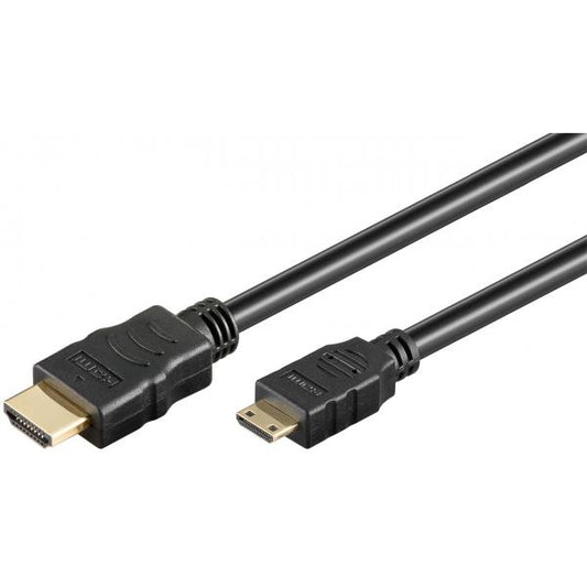Goobay 74083 cavo HDMI 2 m HDMI tipo A [Standard] HDMI Type C [Mini] Nero (High Speed HDMI Cable with Ethernet [)