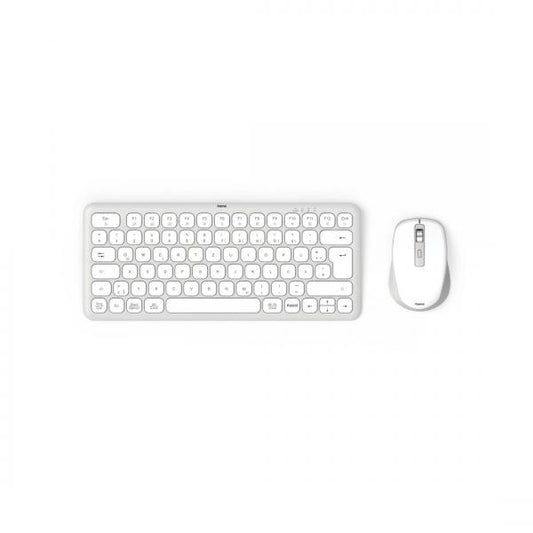 Hama WKM-500 tastiera Mouse incluso Casa USB + RF Wireless + Bluetooth QWERTZ Tedesco Grigio, Bianco