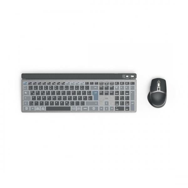 Hama WKM-750 tastiera Mouse incluso Casa/ufficio Bluetooth QWERTZ Tedesco Antracite, Nero, Blu