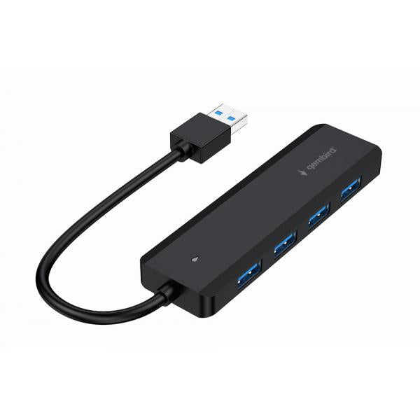 Gembird UHB-U3P4P-02 hub di interfaccia USB 3.2 Gen 1 [3.1 Gen 1] Type-A 5000 Mbit/s Nero (GEMBIRD 4-port USB 3.1 Gen 1 HUB)