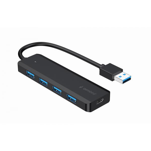 Gembird UHB-U3P4P-02 hub di interfaccia USB 3.2 Gen 1 [3.1 Gen 1] Type-A 5000 Mbit/s Nero (GEMBIRD 4-port USB 3.1 Gen 1 HUB)