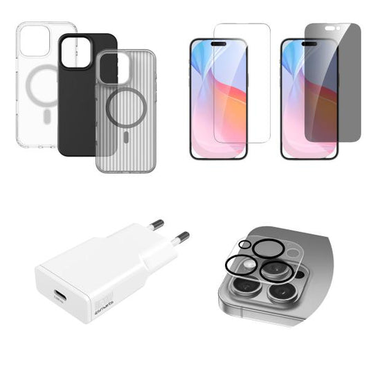 4smarts 541190 mobile phone starter kit Nero, Grigio, Trasparente, Bianco