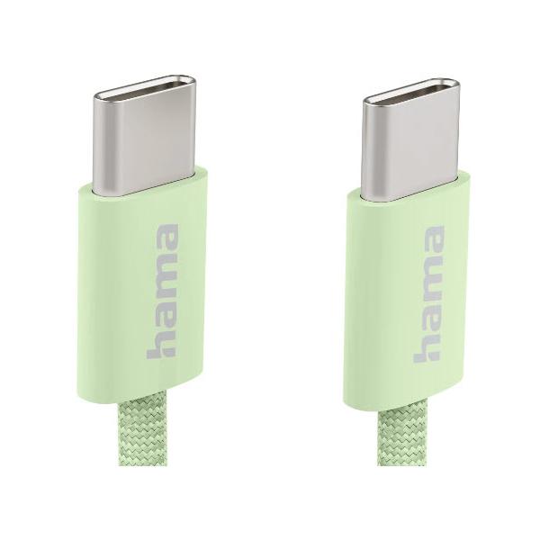 Hama Fabric cavo USB USB 2.0 1 m USB C Verde