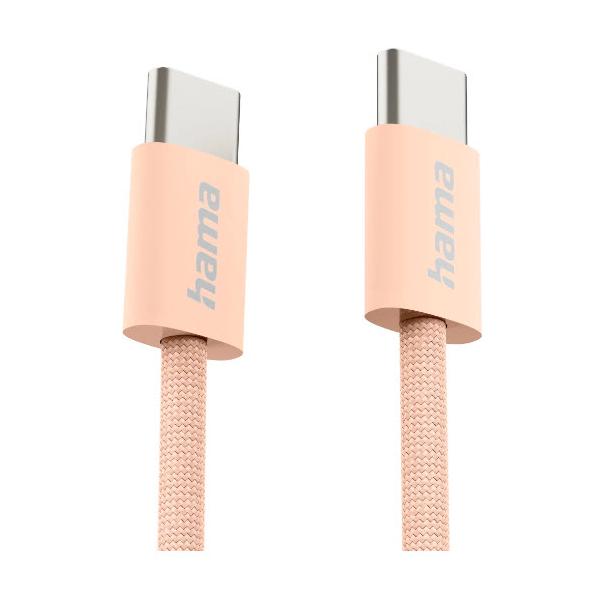 Hama Fabric cavo USB USB 2.0 1 m USB C Arancione