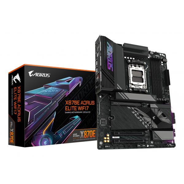 GIGABYTE X870E AORUS ELITE WIFI7 Scheda Madre - Supporta CPU AMD Ryzen 9000, 16+2+2 fasi VRM digitali, fino a 8000Hz DDR5 (OC), 3xPCIe 5.0 + 1xPCIe 4.0, Wi-Fi 7, LAN 2.5GbE, USB 4