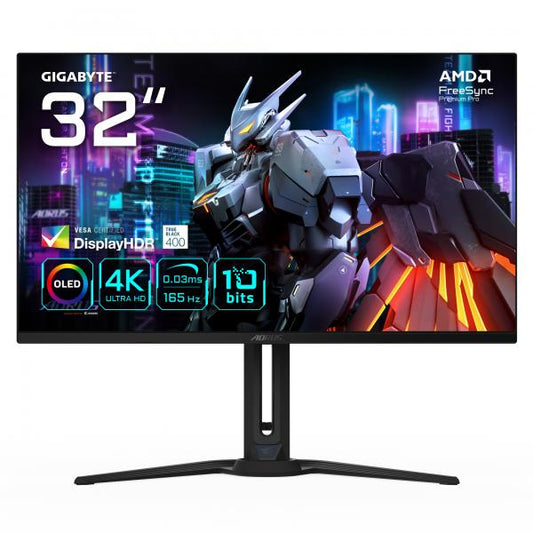 GIGABYTE AORUS FO32U 31,5 Monitor da gioco UHD - 3840 x 2160 (UHD), 165Hz, 0,03ms, 250 cd/m, FreeSync Premium Pro, DisplayHDR True Black 400, HDMI 2.1, DisplayPort 1.4
