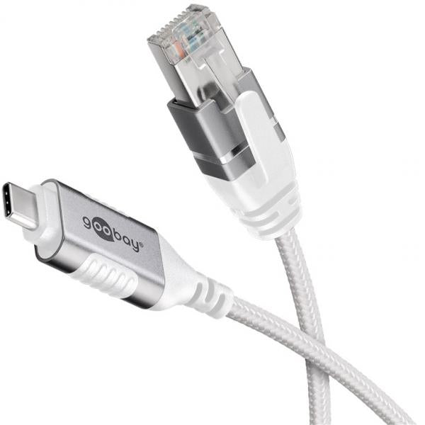 Goobay 74392 adattatore per inversione del genere dei cavi USB 3.1 type A RJ45 Bianco
