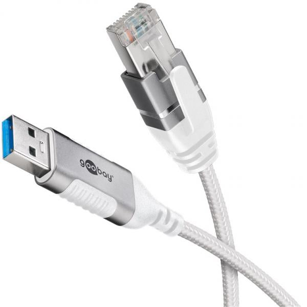 Goobay 74379 adattatore per inversione del genere dei cavi USB 3.0 type A RJ45 Bianco