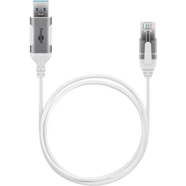Goobay 74381 adattatore per inversione del genere dei cavi USB 3.0 type A RJ45 Bianco