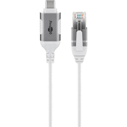 Goobay 74386 adattatore per inversione del genere dei cavi USB 3.1 type A RJ45 Bianco