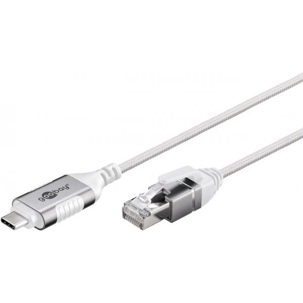 Goobay 74388 adattatore per inversione del genere dei cavi USB 3.1 type A RJ45 Bianco