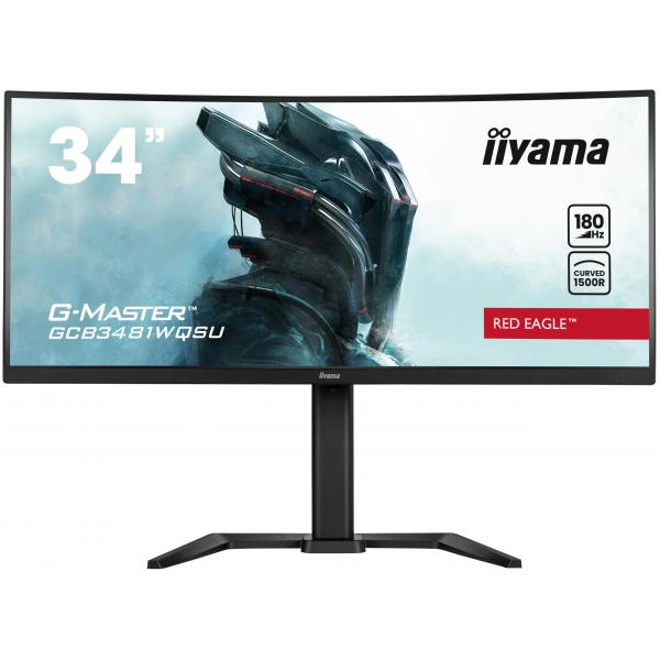 iiyama G-MASTER GCB3481WQSU-B1 Monitor PC 86,4 cm [34] 3440 x 1440 Pixel UltraWide Quad HD LCD Nero (iiyama G-MASTER Red Eagle GCB3481WQSU-B1 34 inch Ultra-Wide Curved Gaming Monitor, 3440 x 1440, 0.