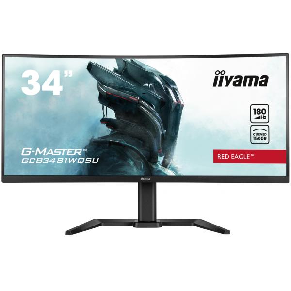 iiyama G-MASTER GCB3481WQSU-B1 Monitor PC 86,4 cm [34] 3440 x 1440 Pixel UltraWide Quad HD LCD Nero (iiyama G-MASTER Red Eagle GCB3481WQSU-B1 34 inch Ultra-Wide Curved Gaming Monitor, 3440 x 1440, 0.