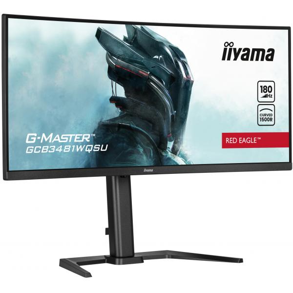 iiyama G-MASTER GCB3481WQSU-B1 Monitor PC 86,4 cm [34] 3440 x 1440 Pixel UltraWide Quad HD LCD Nero (iiyama G-MASTER Red Eagle GCB3481WQSU-B1 34 inch Ultra-Wide Curved Gaming Monitor, 3440 x 1440, 0.