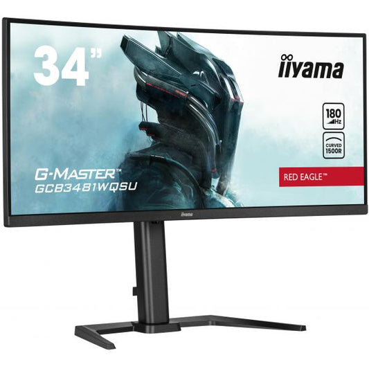 iiyama G-MASTER GCB3481WQSU-B1 Monitor PC 86,4 cm [34] 3440 x 1440 Pixel UltraWide Quad HD LCD Nero (iiyama G-MASTER Red Eagle GCB3481WQSU-B1 34 inch Ultra-Wide Curved Gaming Monitor, 3440 x 1440, 0.