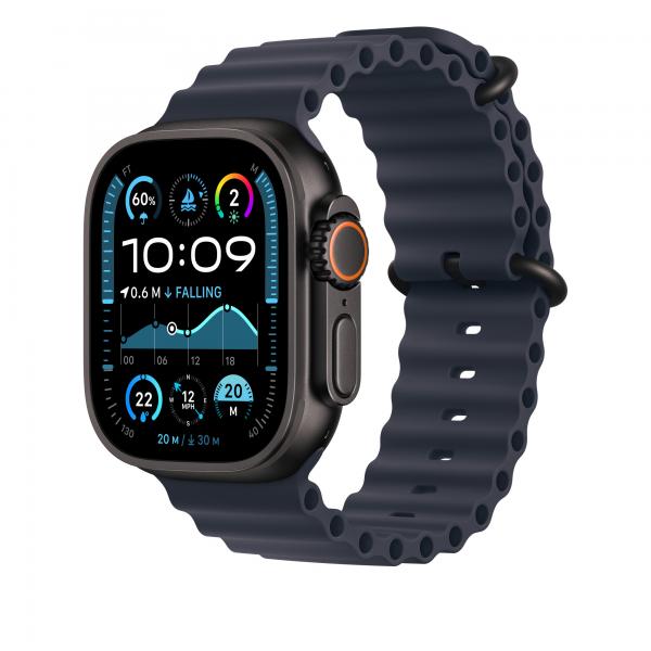 Apple MYPC3ZM/A accessorio indossabile intelligente Band Blu marino Fluoroelastomero, Titanio