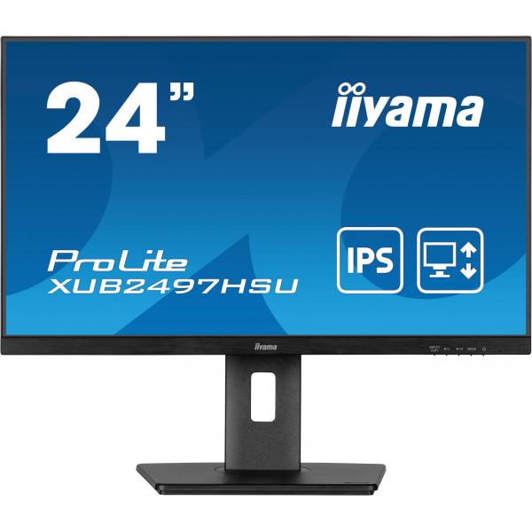 iiyama XUB2497HSU-B2 Monitor PC 60,5 cm [23.8] 1920 x 1080 Pixel Full HD LED Nero (23.8IN ULTRA MINCE DALLE IPS - 1920X1080 1MS 1300:1 1XHDMI 1XDI)