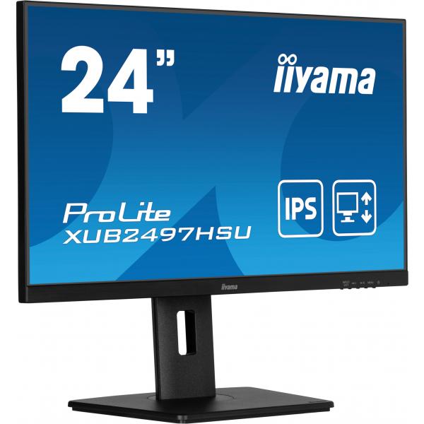 iiyama XUB2497HSU-B2 Monitor PC 60,5 cm [23.8] 1920 x 1080 Pixel Full HD LED Nero (23.8IN ULTRA MINCE DALLE IPS - 1920X1080 1MS 1300:1 1XHDMI 1XDI)