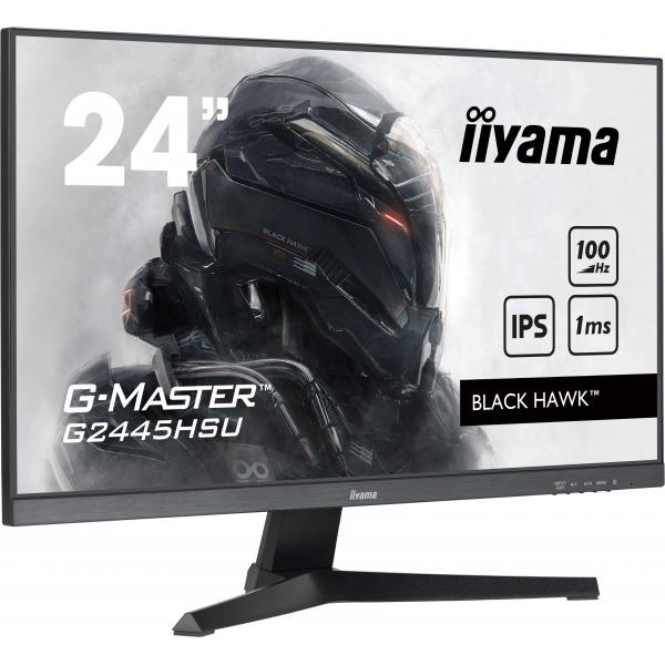 iiyama G-MASTER G2445HSU-B2 Monitor PC 60,5 cm [23.8] 1920 x 1080 Pixel Full HD LCD Nero (24 G-MASTER G2445HSU-B2 Gaming Monitor - 24 Black IPS Gaming Monitor Full HD DisplayPort HDMI and USB)