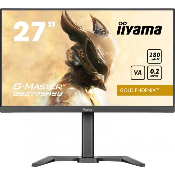 iiyama GB2795HSU-B1 Monitor PC 68,6 cm [27] 1920 x 1080 Pixel Full HD LED Nero (iiyama G-MASTER GB2795HSU-B1 27 inch Monitor, Full HD, 0.2ms, HDMI, DisplayPort, HDCP, USB Hubx4, Freesync, 280Hz, Spea