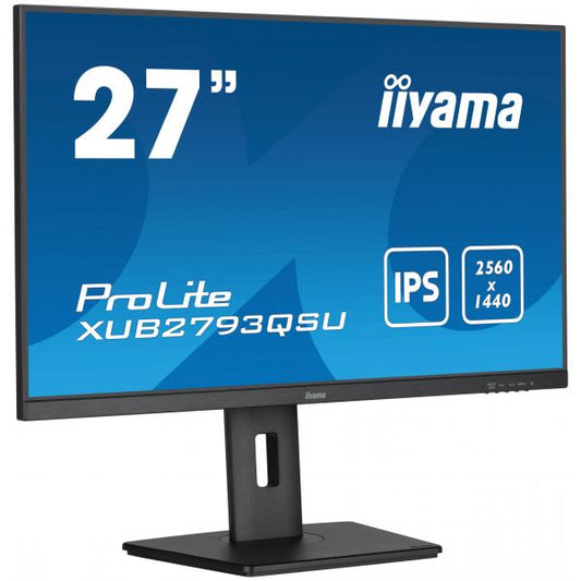 iiyama XUB2793QSU-B7 Monitor PC 68,6 cm [27] 2560 x 1440 Pixel Quad HD LED Nero (iiyama ProLite XUB2793QSU-B7 - Monitor a LED - 27 - 2560 x 1440 QHD @ 100 Hz - IPS - 300 cd/m? - 1300:1 - 1 ms - HDMI,