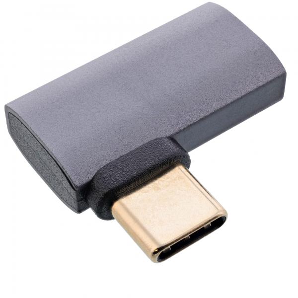 InLine Adattatore USB4, spina/presa USB-C angolata a destra/sinistra, grigio