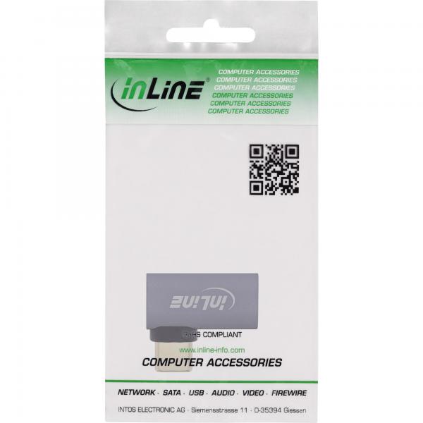 InLine Adattatore USB4, spina/presa USB-C angolata a destra/sinistra, grigio