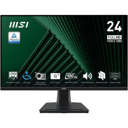 MSI MONITOR 23.8 LED IPS 16:9 FHD 1MS 100Hz, VGA/DP/HDMI, MULTIMEDIALE