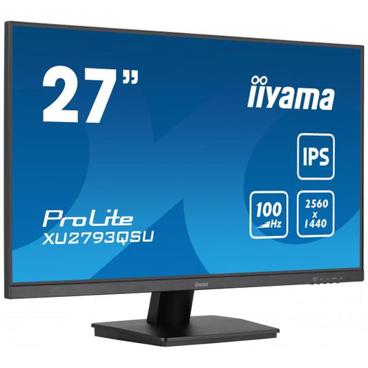 iiyama ProLite XU2793QSU-B7 LED display 68,6 cm [27] 2560 x 1440 Pixel Quad HD Nero (27IN IPS-PANEL 2560X1440 100HZ - QHD 1MS [MPRT] 300CD/M2 HDMI DIS)