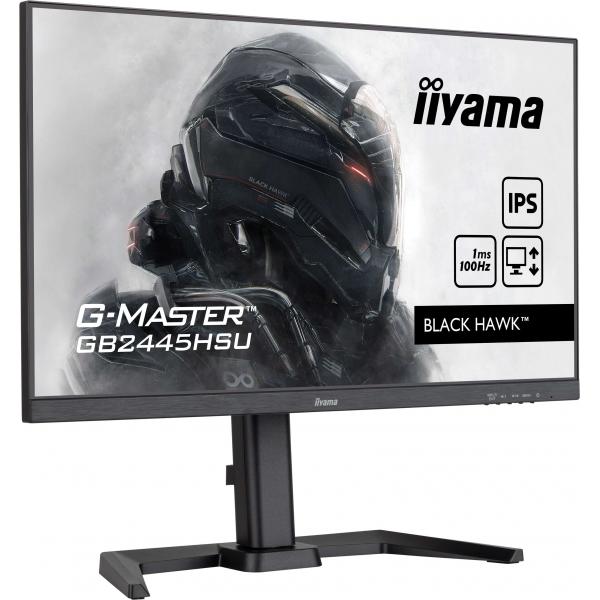 iiyama G-MASTER GB2445HSU-B2 LED display 58,4 cm [23] 1920 x 1080 Pixel Full HD Nero (24 G-MASTER GB2445HSU-B2 Monitor - 24 Black IPS Monitor Height Adjustable DisplayPort USB and HDMI)