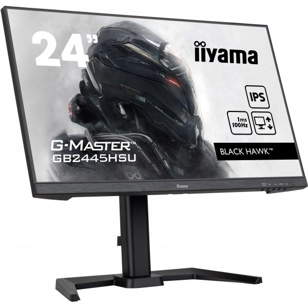 iiyama G-MASTER GB2445HSU-B2 LED display 58,4 cm [23] 1920 x 1080 Pixel Full HD Nero (24 G-MASTER GB2445HSU-B2 Monitor - 24 Black IPS Monitor Height Adjustable DisplayPort USB and HDMI)